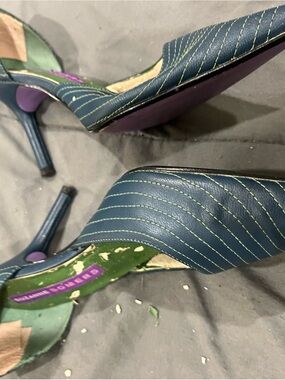 Suzanne Somers Navy Stitched High Heel Pumps
